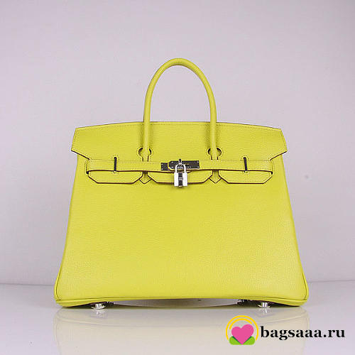 Hermes original togo leather birkin 30cm bag in Lemon Yellow - 1