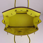 Hermes original togo leather birkin 30cm bag in Lemon Yellow - 5