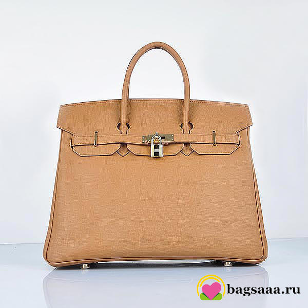 Hermes original togo leather birkin 30cm bag in Light Coffee - 1