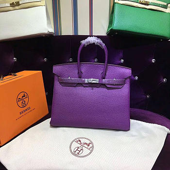 Hermes original togo leather birkin 30cm bag in Purple