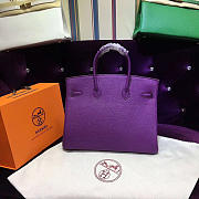 Hermes original togo leather birkin 30cm bag in Purple - 6