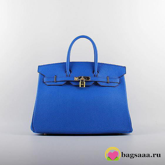 Hermes original togo leather birkin 30cm bag in Royal Blue - 1