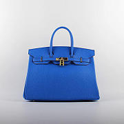 Hermes original togo leather birkin 30cm bag in Royal Blue - 3