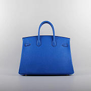 Hermes original togo leather birkin 30cm bag in Royal Blue - 5