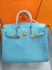 Hermes original togo leather birkin 30cm bag in Sky Blue - 1