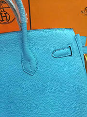 Hermes original togo leather birkin 30cm bag in Sky Blue - 3