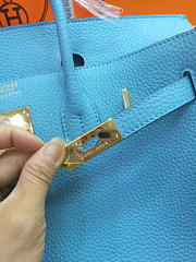 Hermes original togo leather birkin 30cm bag in Sky Blue - 5