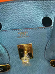 Hermes original togo leather birkin 30cm bag in Sky Blue - 6