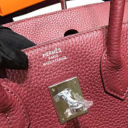 Hermes original togo leather birkin 30cm bag in Burgundy - 3