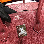 Hermes original togo leather birkin 30cm bag in Burgundy - 5