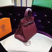 Hermes original togo leather birkin 30cm bag in Burgundy - 6