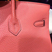 Hermes original togo leather birkin 30cm bag in Coral - 3