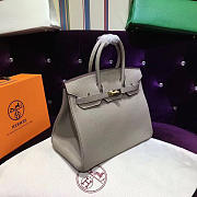 Hermes original togo leather birkin 30cm bag in Light Gray - 2