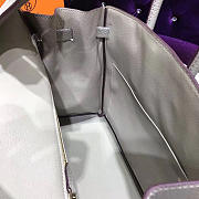 Hermes original togo leather birkin 30cm bag in Light Gray - 4