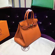Hermes original togo leather birkin 30cm bag in Orange - 6
