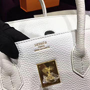 Hermes original togo leather birkin 30cm bag in White - 2