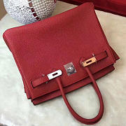 Hermes original togo leather birkin 30cm bag in Wine Red - 3