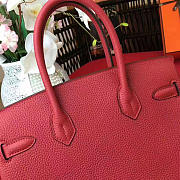 Hermes original togo leather birkin 30cm bag in Wine Red - 4