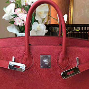 Hermes original togo leather birkin 30cm bag in Wine Red - 5