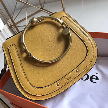 Chloe Medium Nile Bracelet Leather Crossbody Bag in Yellow