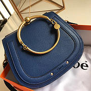 Chloe Medium Nile Bracelet Leather Crossbody Bag in Dark Blue - 1