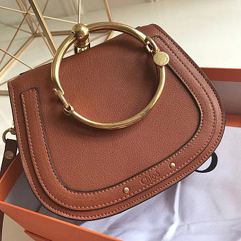 Chloe Medium Nile Bracelet Leather Crossbody Bag in Brown