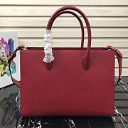 Prada Women's Inverted Pleat Saffiano Leather Satchel in Red 1BA153 - 3