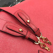 Prada Women's Inverted Pleat Saffiano Leather Satchel in Red 1BA153 - 4