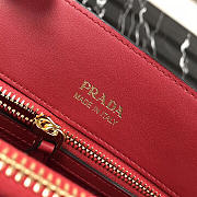 Prada Women's Inverted Pleat Saffiano Leather Satchel in Red 1BA153 - 6