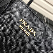Prada Women's Inverted Pleat Saffiano Leather Satchel in Black 1BA153 - 4