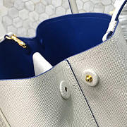 Prada Saffiano Cuir Small Double Leather Bag in white - 5
