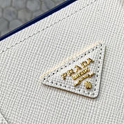 Prada Saffiano Cuir Small Double Leather Bag in white - 4