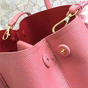 Prada Saffiano Cuir Small Double Leather Bag in Coral - 3