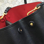 Prada Saffiano Cuir Small Double Leather Bag in Black - 5