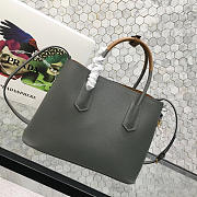 Prada Saffiano Cuir Small Double Leather Bag in Gray - 5
