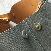 Prada Saffiano Cuir Small Double Leather Bag in Gray - 6