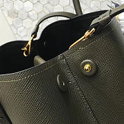 Prada Saffiano Cuir Small Double Leather Bag in Dark Green - 5