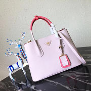 Prada Saffiano Cuir Small Double Leather Bag in Light Pink - 1