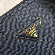 Prada Saffiano Cuir Small Double Leather Bag in Dark Blue - 5