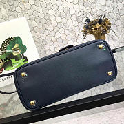 Prada Saffiano Cuir Small Double Leather Bag in Dark Blue - 2