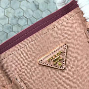 Prada Saffiano Cuir Small Double Leather Bag in Sakura Pink - 6