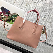 Prada Saffiano Cuir Small Double Leather Bag in Sakura Pink - 5