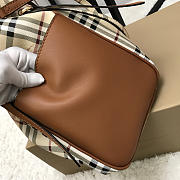 Burberry Original Check Tote small Handbag with Khaki - 5