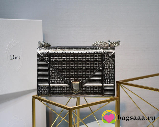 Dior Diorama Cannage Calfskin Bag in Sliver Gray - 1