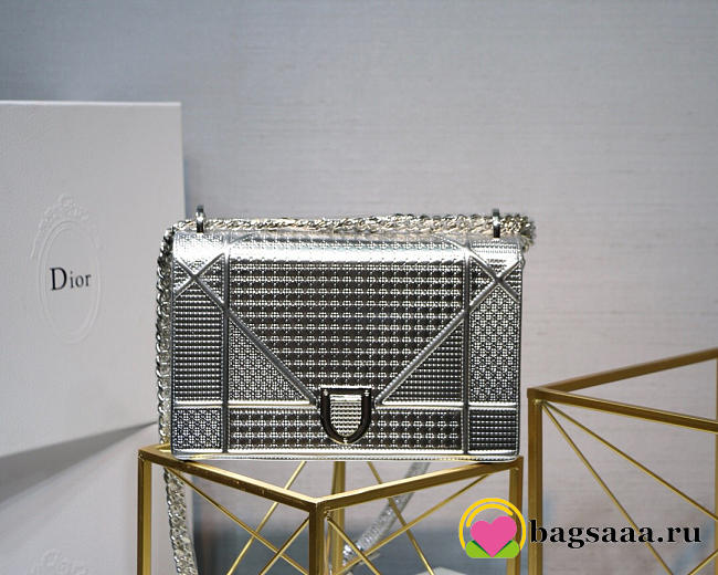 Dior Diorama Cannage Calfskin Bag in Sliver - 1
