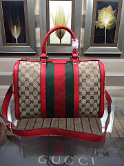 Gucci Webby Speedy Canvas Cross Body Bag in Red - 1