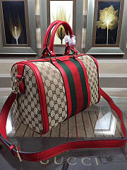 Gucci Webby Speedy Canvas Cross Body Bag in Red - 6