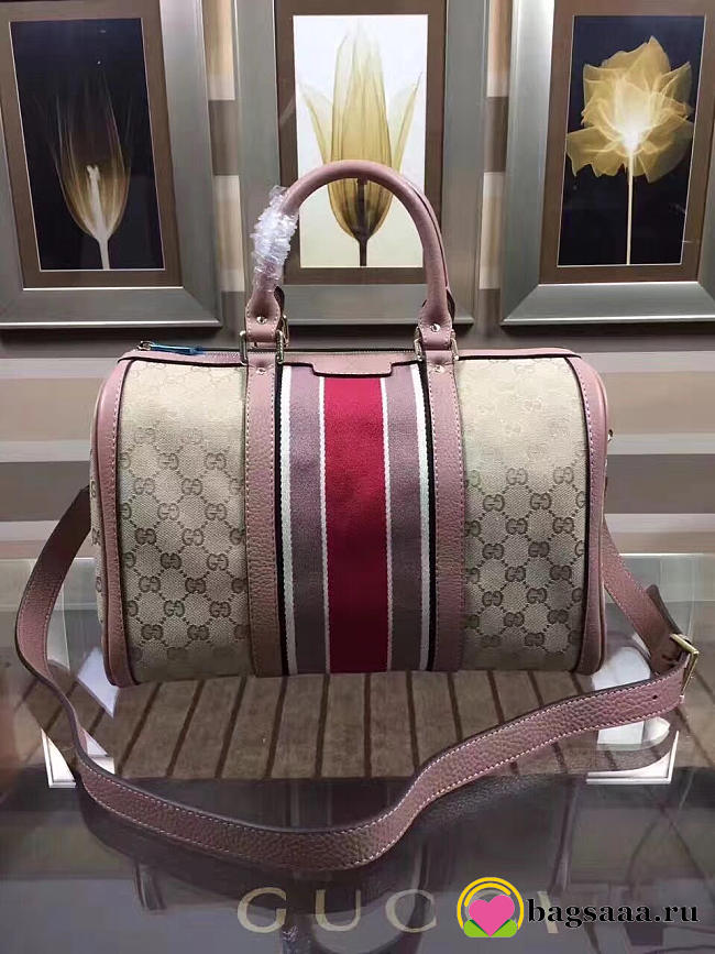 Gucci Webby Speedy Canvas Cross Body Bag in Pink - 1