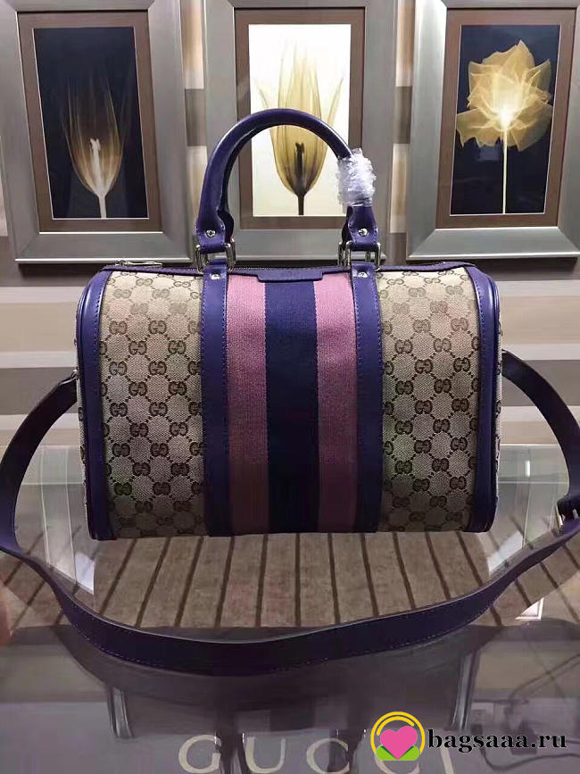 Gucci Webby Speedy Canvas Cross Body Bag in Purple - 1