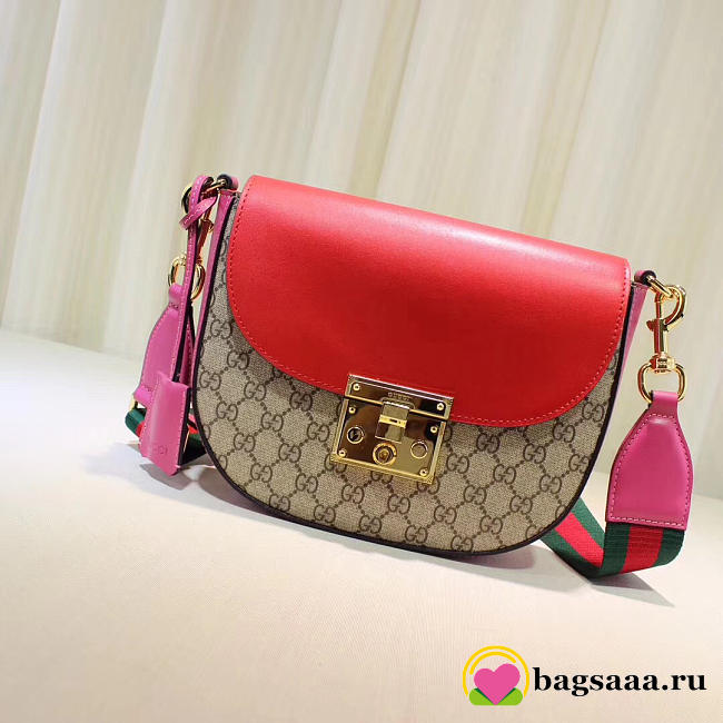 Gucci Padlock Leather shoulder bag for Women Rose Red - 1